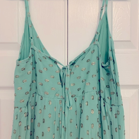 NWT Beautiful Tiered Maxi Dress with Gold Embroidery - Picture 4 of 8